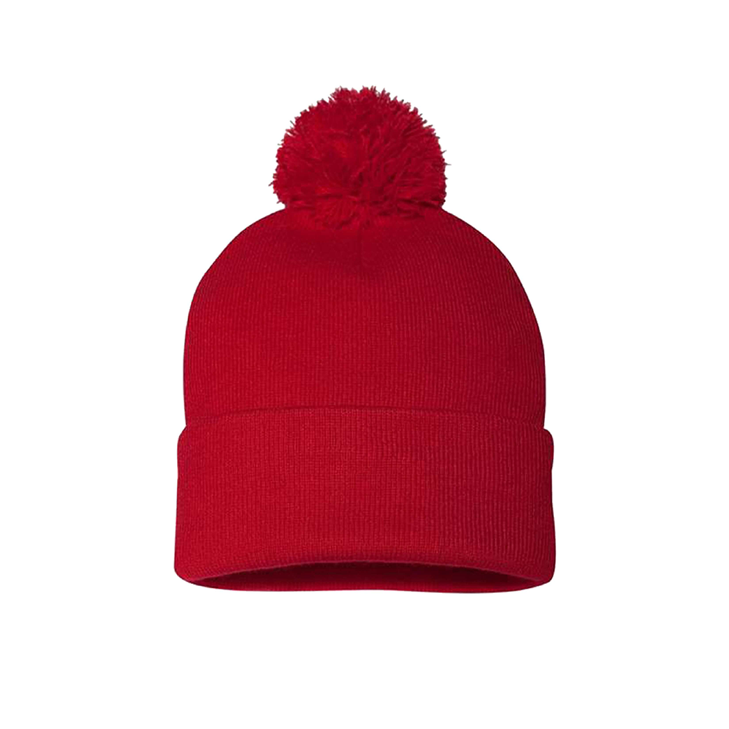 Pom Pom 12" Knit Cuffed Beanie