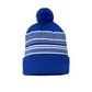 12" Striped Pom-Pom Cuffed Beanie