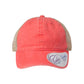 Women's Washed Pattern Undervisor Mesh-Back Ponytail Cap