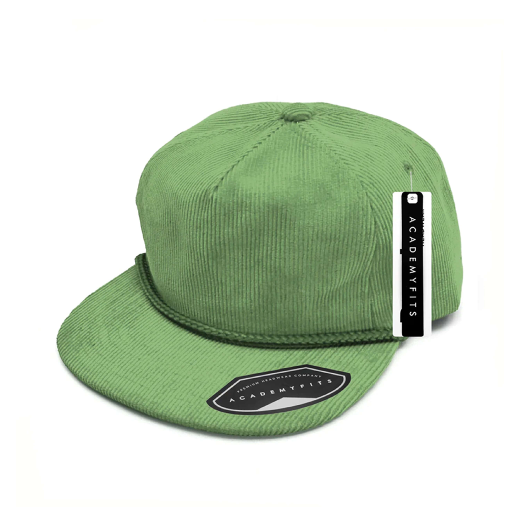 Corduroy Rope High Profile Flat Bill Snapback Hat