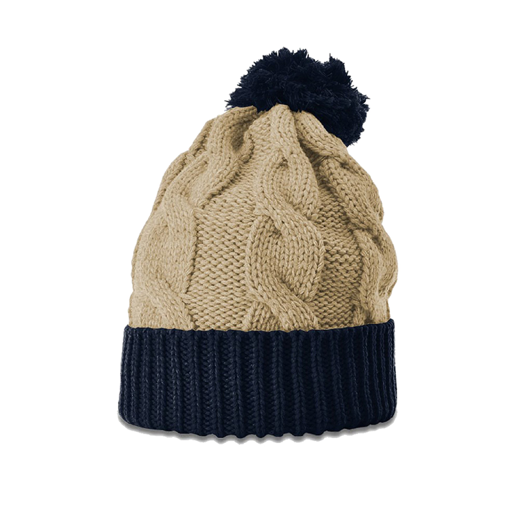 Richardson Chunk Twist Knit Beanie w/ Cuff & Pom