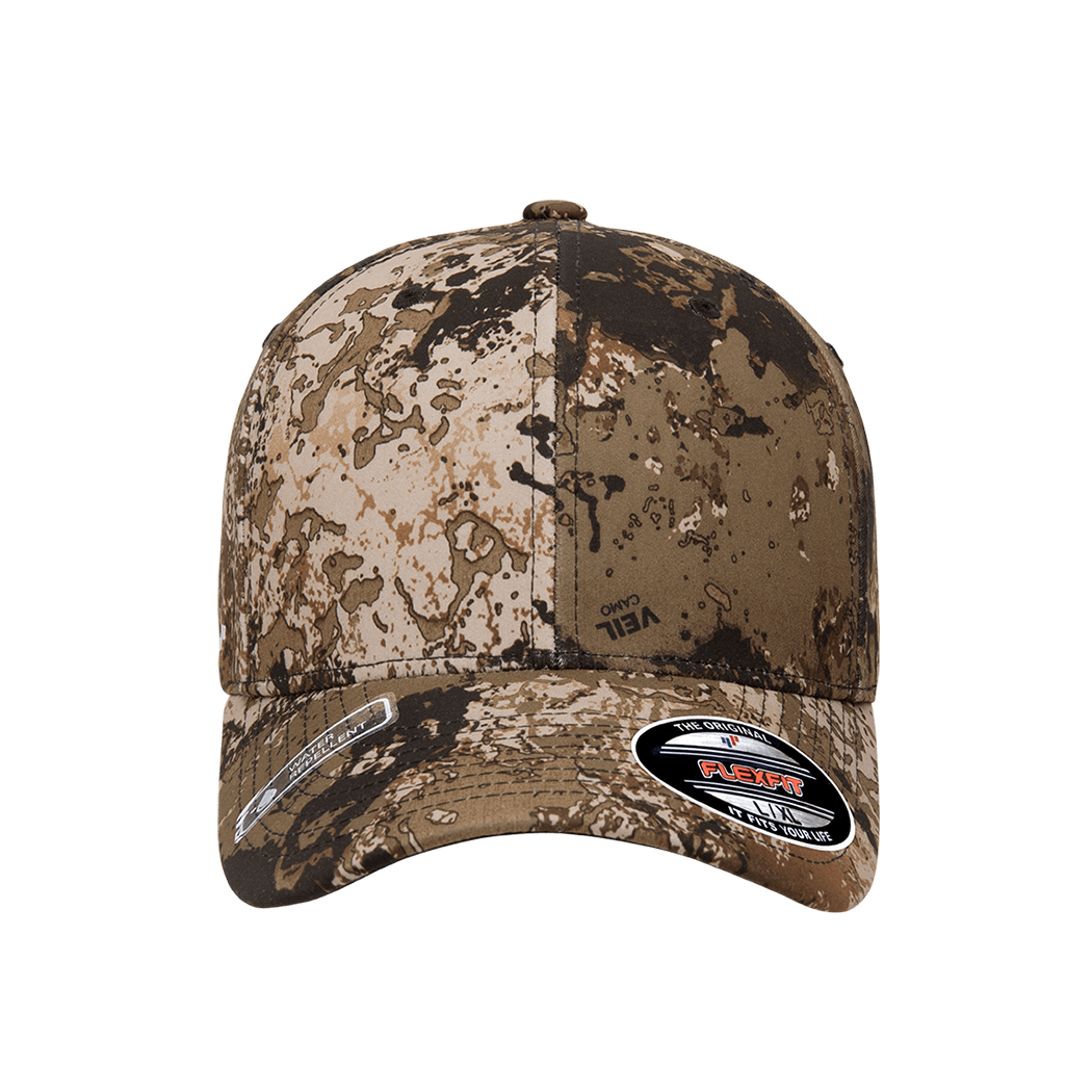 Flexfit Veil Camo Polyester Water Repellent Fitted Cap