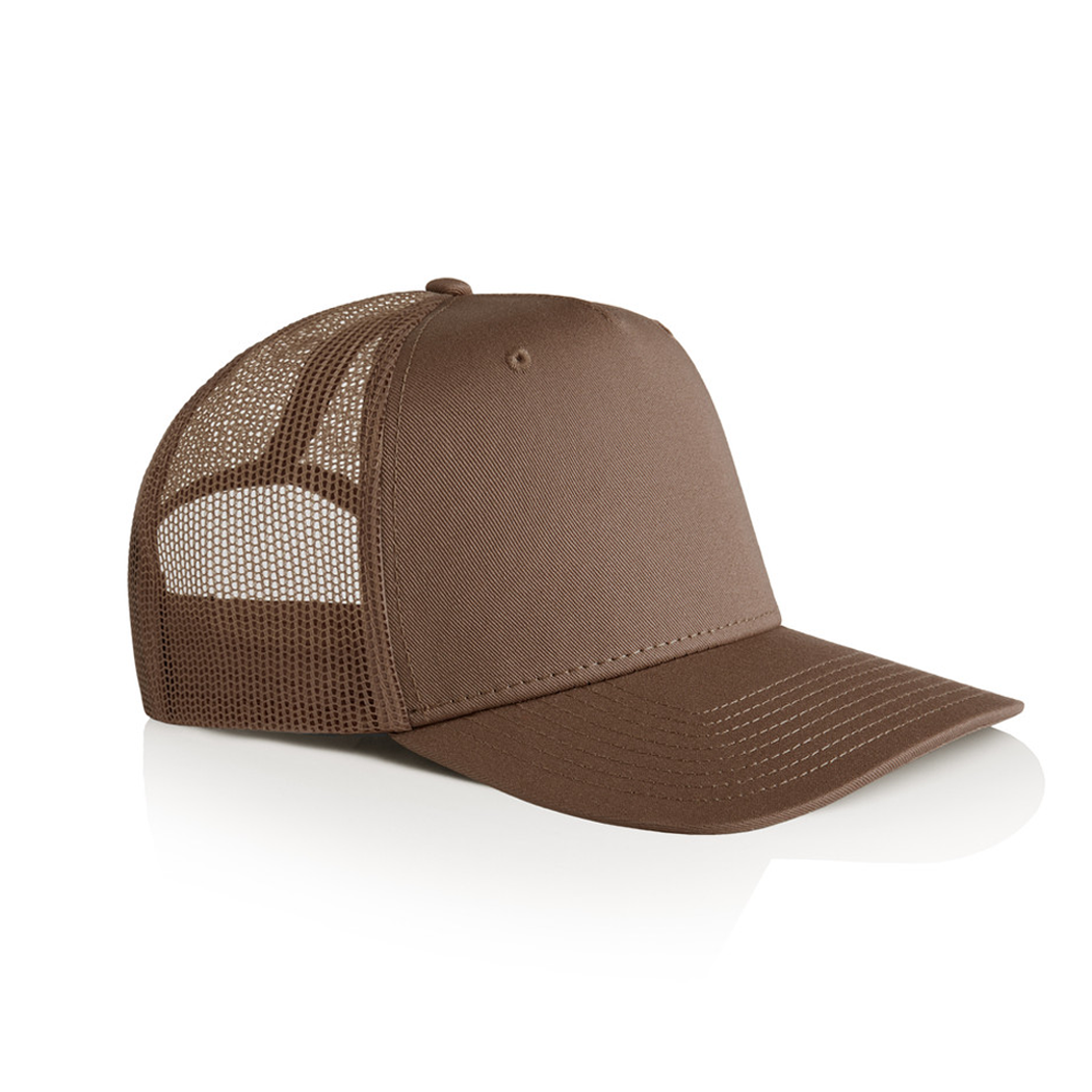 5-Panel Structured Stock Cotton Trucker Mesh Cap