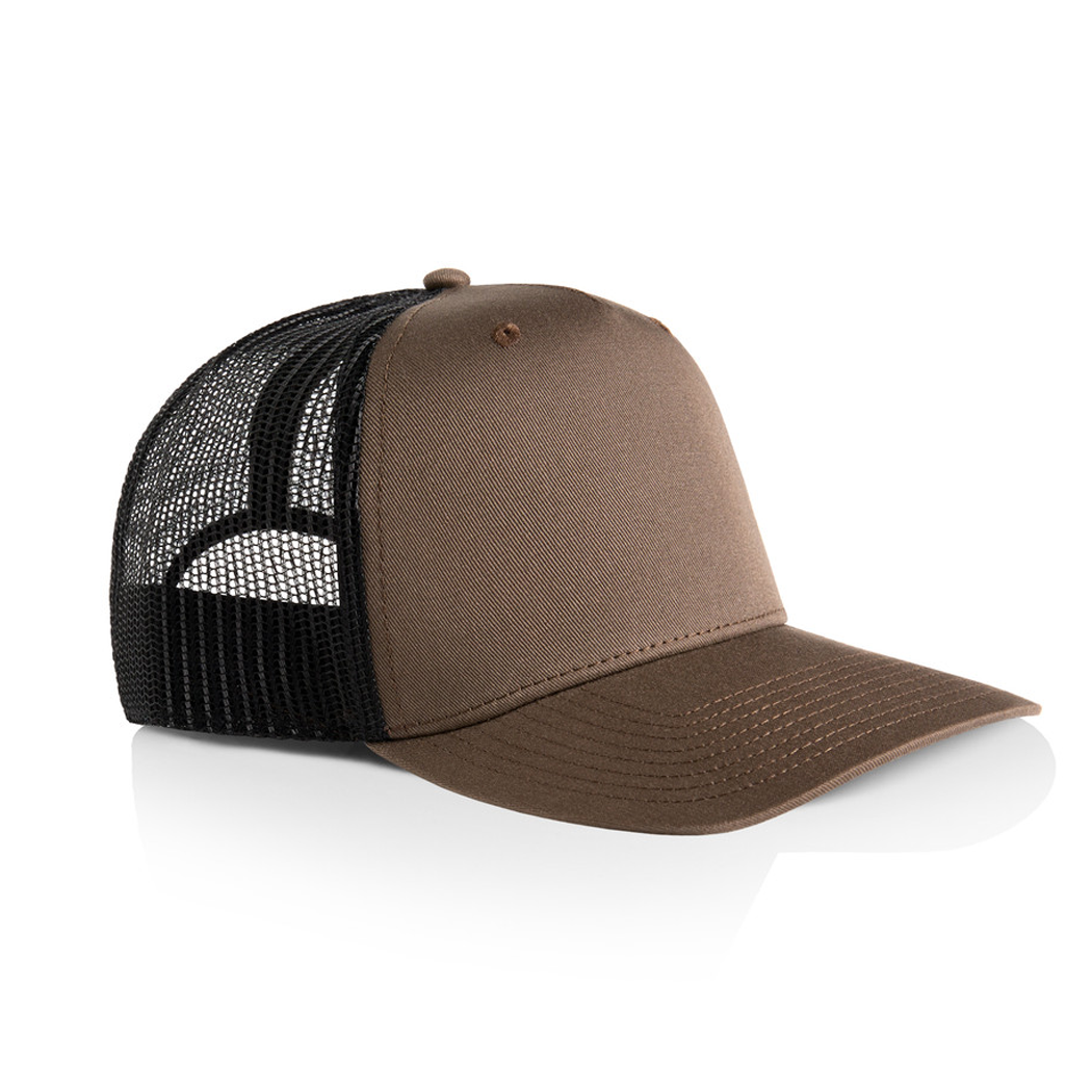 5-Panel High Profile Structured Stock Contrast Trucker Mesh Cap