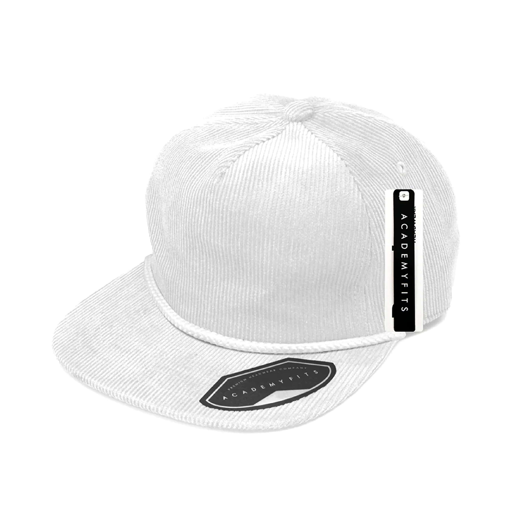 Corduroy Rope High Profile Flat Bill Snapback Hat